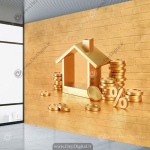 پوستر سه بعدی طرح خانه برای مشاور املاک و شرکت ساختمانی