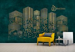 کاغذ دیواری سه بعدی شیک برای مشاور املاک