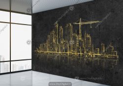 کاغذ دیواری ساده و شیک مشکی طلایی املاک