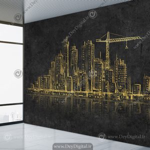 کاغذ دیواری ساده و شیک مشکی طلایی املاک