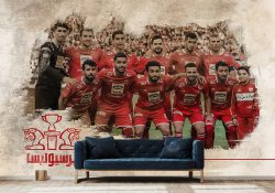 پوستر دیواری طرح بازیکنان باشگاه پرسپولیس با زمینه روشن