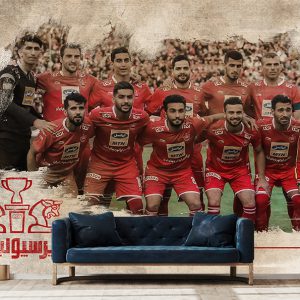 پوستر دیواری طرح بازیکنان باشگاه پرسپولیس با زمینه روشن