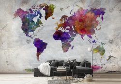 پوستر دیواری اسپرت نقشه جهان طرح ابرنگی