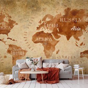 کاغذ دیواری سه بعدی اسپرت طرح نقشه کشورهای جهان