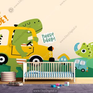 پوستر دیواری فانتزی دایناسور برای اتاق کودک