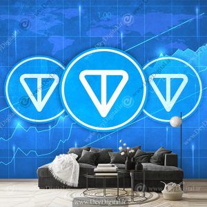 پوستر سه بعدی طرح ارز دیجیتال تلگرام تون