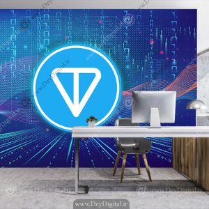 کاغذ دیواری سه بعدی طرح ارز دیجیتال