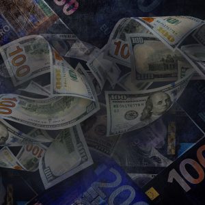 کاغذ دیواری سه بعدی طرح دلار