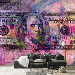 پوستر دیواری سه بعدی دلار