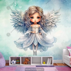 کاغذ دیواری سه بعدی اتاق دخترانه طرح پرنسسی عروسکی