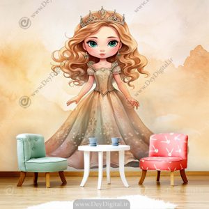 کاغذ دیواری سه بعدی اتاق دختر طرح فانتزی پرنسسی