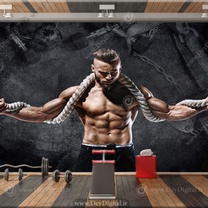 پوستر دیواری سه بعدی برای باشگاه طرح بدنساز حرفه ای