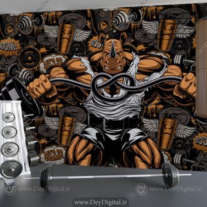 پوستر دیواری سه بعدی بدنسازی حرفه ای
