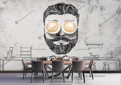 کاغذ دیواری سه بعدی برای کافه