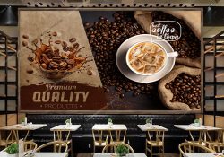 پوستر دیواری سه بعدی برای کافی شاپ