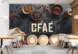 کاغذ دیواری سه بعدی برای کافی شاپ