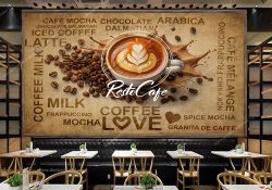 پوستر سه بعدی برای کافی شاپ طرح کاپ قهوه