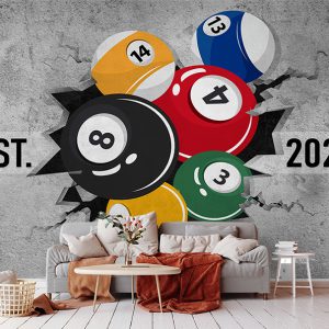پوستر دیئاری سه بعدی سالن بیلیارد