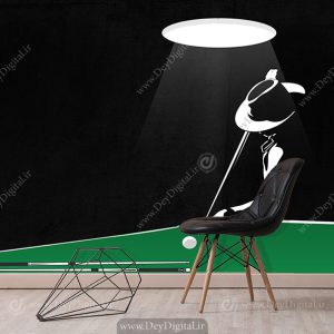 کاغذ دیواری سه بعدی ساده برای باشگاه بیلیارد طرح وکتوری
