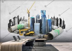 پوستر دیواری سه بعدی ملک و املاک برای دفتر نظام مهندسی