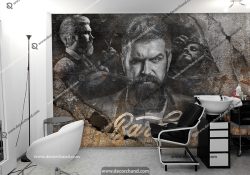 پوستر دیواری سه بعدی برای آرایشگاه مردانه