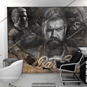 پوستر دیواری سه بعدی برای آرایشگاه مردانه