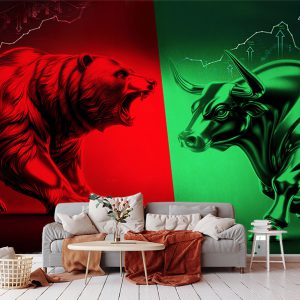 کاغذ دیواری سه بعدی طرح بازار مالی