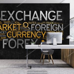 پوستر دیواری طرح ارز دیجیتال و صرافی با زمینه تیره