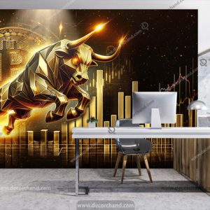 پوستر دیواری سه بعدی طرح ارز دیجیتال