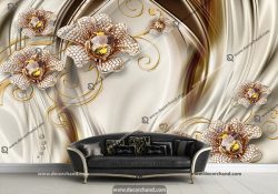 کاغذ دیواری سه بعدی طرح گل