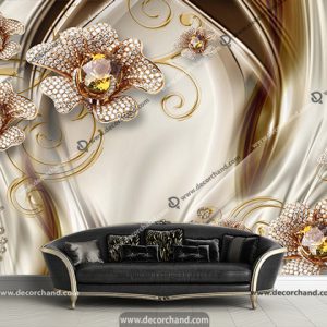 کاغذ دیواری سه بعدی طرح گل