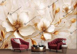 پوستر کاغذ دیواری سه بعدی گل