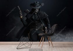 پوستر دیواری گیمینگ سیاه و ساده