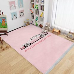 فرش اتاق دختر طرح ماشین اسپرت صورتی