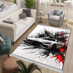 فرشینه طرح فانتزی مرسدس بنز AMG GT سفید
