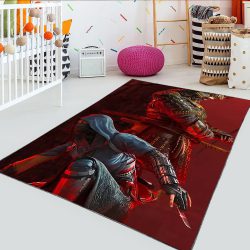 فرش چاپی اساسینز کرید سایه ها با زمینه قرمز