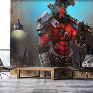 پوستر دیواری گیم دوتادو طرح هیرو Axe با تبر