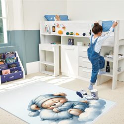 فرش چاپی طرح خرسی روی ابر