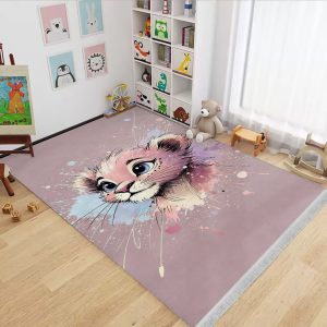 فرشینه چاپی طرح بچه شیر