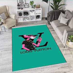 فرش چاپی طرح پلنگ صورتی