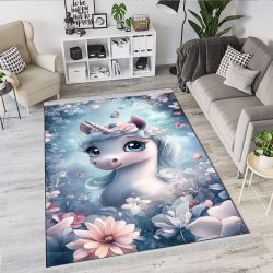 فرشینه چاپی طرح اسب تکشاخ