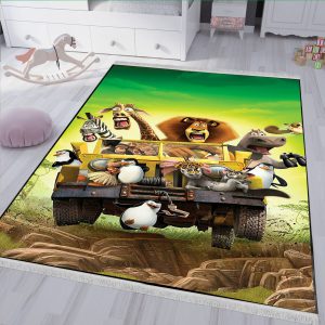 فرشینه اتاق کودک طرح ماداگاسکار