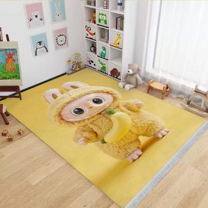 فرش اتاق کودک طرح عروسک لبوبو
