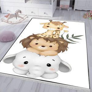 فرشینه اتاق کودک طرح حیوانات جنگل
