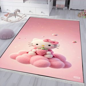 فرش دخترانه سه بعدی طرح کیتی