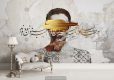 پوستر سه بعدی طرح پتینه نئوکلاسیک خطاطی و چهره