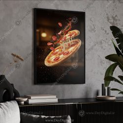 تابلو دکوراتیو فست فود طرح پیتزای معلق