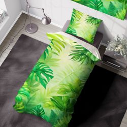 ست روتختی طرح برگهای سبز با زمینه سبز روشن