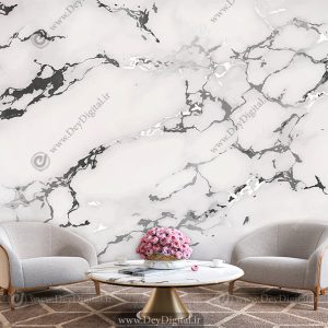 پوستر دیواری طرح ساده سنگ مرمر با زمینه سفید
