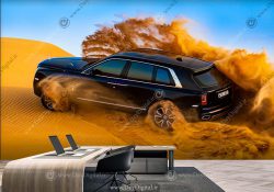 پوستر دیواری سه بعدی ماشین آفرود در کویر